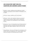ADC EXAM STUDY SHEET 2026 FULL QUESTIONS AND ANSWERS ALREADY PASSED