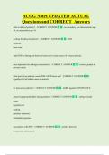 ACOG Notes UPDATED ACTUAL    Questions and CORRECT  Answers 