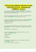 ACOG Practice Bulletin&colon; Induction of Labor  UPDATED ACTUAL   Questions and  CORRECT  Answers 
