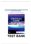 Test Bank for Critical Care Nursing&colon; Diagnosis and Management 9th Edition by Linda D&period; Urden &vert; Complete Questions & Answers PDF