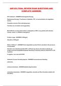 ANP-654 FINAL REVIEW EXAM QUESTIONS AND COMPLETE ANSWERS 