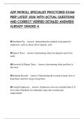 ADP PAYROLL SPECIALIST PROCTORED EXAM PREP LATEST 2026 WITH ACTUAL QUESTIONS AND CORRECT VERIFIED DETAILED ANSWERS ALREADY GRADED A