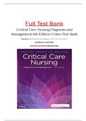 Test Bank for Critical Care Nursing&colon; Diagnosis and Management 8th Edition by Linda D&period; Urden &vert; Complete Questions & Answers PDF