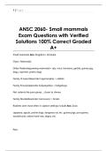 ANSC 2060- Small mammals  Exam Questions with Verified  Solutions 100&percnt; Correct Graded  A&plus; 