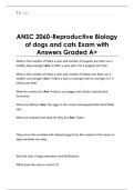 ANSC 2060-Reproductive Biology  of dogs and cats Exam with  Answers Graded A&plus; 