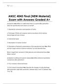 ANSC 4045 Final &lpar;NEW Material&rpar;  Exam with Answers Graded A&plus; 