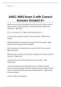 ANSC 4043 Exam 3 with Correct  Answers Graded A&plus; 
