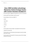 Ansc 4043 lactation physiology  Mammary Endocrinology Exams  with Correct Answers Graded A&plus; 
