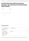 CSIT 101 FINAL EXAM 2025 &lpar;Actual Exam&rpar; Questions with verified Answers &lpar;Latest Update 2025&rpar; UPDATE&excl;&excl;