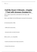 Cell Bio Exam 3 Dimario&comma; chapter  7 Test with Answers Graded A&plus; 