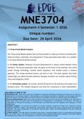 MNE3704 Assignment 5 &lpar;ANSWERS&rpar; Semester 1 2026 - DISTINCTION GUARANTEED