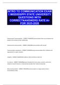 INTRO TO COMMUNICATION EXAM 1 MISSISSIPPI STATE UNIVERSITY QUESTIONS WITH CORRECTNANSWERS RATE A&plus; FOR 2025-2026