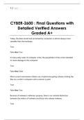 CYBER-2600 &colon; Final Questions with  Detailed Verified Answers  Graded A&plus;