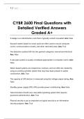 CYBR 2600 Final Questions with  Detailed Verified Answers  Graded A&plus;