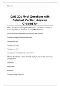 DMS 206 Final Questions with  Detailed Verified Answers  Graded A&plus;