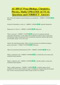 AC HPAT   Bundled Exam Questions WITH  CORRECT Answers
