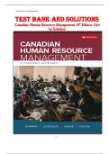 Test Bank & Solutions for Canadian Human Resource Management&comma; 12th Edition by Schwind &vert; Comprehensive HRM Exam Resource