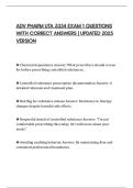 ADV PHARMACOLOGY UTA 5334 EXAM 1 PRACTICE QUESTIONS WITH 100&percnt; CORRECT ANSWERS &vert; 2025