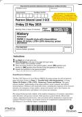 May 2025 Edexcel&colon; A Level History 9HI0&sol;1D Paper 1 &ndash; Breadth Study with Interpretations&comma; Option 1D&colon; Britain&comma; c&period;1785&ndash; c&period;1870&colon; Democracy&comma; Protest and Reform &ndash; Merged Question Paper & Mark Scheme