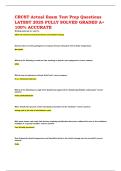 CRCST Actual Exam Test Prep Questions LATEST 2025 FULLY SOLVED GRADED A&plus; 100&percnt; ACCURATE                                                                                                                           