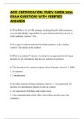 AFIP CERTIFICATION STUDY GUIDE 2026 EXAM QUESTIONS WITH VERIFIED ANSWERS