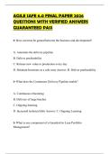 AGILE SAFE 6&period;0 FINAL PAPER 2026 QUESTIONS WITH VERIFIED ANSWERS GUARANTEED PASS