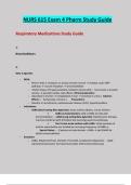 NURS 615: NURS 615 Exam 4 Pharm Study Guide: Latest Updated A+ Guide