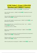 UNMC Patho 2 - Exam 1 UPDATED       Questions and CORRECT Answers 