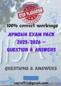 APM2614 EXAM PACK 20252026 &ndash; QUESTION & ANSWERS