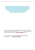 WATER RESTORATION EXAM IICRC  LATEST 2025&sol;2026 QUESTIONS and  CORRECT ANSWERS GRADED  A&plus;&vert;ASSURED SUCCESS 