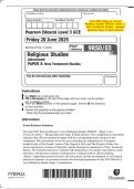 June 2025 Edexcel&colon; A Level Religious Studies 9RS0&sol;03 Paper 3 &ndash; New Testament Studies &ndash; Merged Question Paper & Mark Scheme