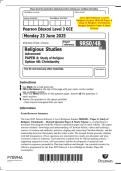 June 2025 Edexcel&colon; A Level Religious Studies 9RS0&sol;4B Paper 4 &ndash; Study of Religion&colon; Christianity &ndash; Merged Question Paper & Mark Scheme