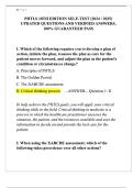 PHTLS 10th Edition Self-Test Questions and Verified Answers &lpar;2024&sol;2025 Update&rpar; &vert; 100&percnt; Guaranteed Pass Study Guide