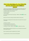 TNCC ENA 9th Edition Pre Test UPDATED   ACTUAL Questions and CORRECT  Answers 