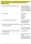 FINAL EXAM NR574 Week 2 content Bleeding Disorders&comma; Hematological  M lignancies&comma;& Neoplasms  UPDATED ACTUAL Questions and  CORRECT Answers