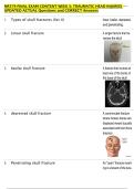 NR574-FINAL EXAM CONTENT WEEK 5&colon; TRAUMATIC HEAD INJURIES  UPDATED ACTUAL Questions and CORRECT Answers