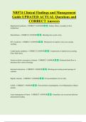 NR574 Clinical Findings and Management  Guide UPDATED ACTUAL Questions and  CORRECT Answers