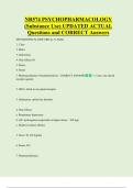 NR574 PSYCHOPHARMACOLOGY  &lpar;Substance Use&rpar; UPDATED ACTUAL  Questions and CORRECT Answers 