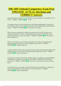 NBC-HIS National Competency Exam Prep  UPDATED  ACTUAL Questions and  CORRECT Answers
