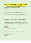 NBC-HIS Exam Prep UPDATED  ACTUAL  Questions and CORRECT Answers 