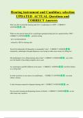 Hearing instrument and Candidacy selection  UPDATED  ACTUAL Questions and  CORRECT Answers