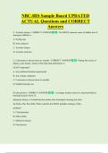 NBC-HIS Sample Board UPDATED     ACTUAL Questions and CORRECT  Answers 
