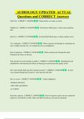 AUDIOLOGY UPDATED  ACTUAL  Questions and CORRECT Answers 