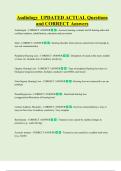 Audiology  UPDATED ACTUAL Questions  and CORRECT Answers 