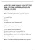 AHIT STUDY GUIDE SUMMARY COMPLETE TEST BANK WITH FULLY SOLVED QUESTIONS AND VERIFIED ANSWERS