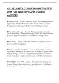 AIC 32 LIABILITY CLAIMS EXAMINATION TEST 2026 FULL QUESTIONS AND CORRECT ANSWERS