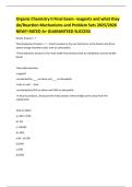 Organic Chemistry II Final Exam- reagents and what they do&sol;Reaction Mechanisms and Problem Sets 2025&sol;2026 NEW&excl;&excl; RATED A&plus; GUARANTEED SUCCESS
