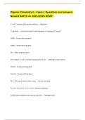 Organic Chemistry II - Exam 1 Questions and answers Newest RATED A&plus; 2025&sol;2026 NEW&excl;&excl; 