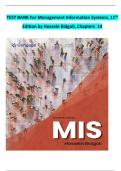 TEST BANK For Management Information Systems&comma; 11th Edition by Hossein Bidgoli&comma; Chapters 14