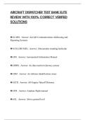 AIRCRAFT DISPATCHER TEST BANK ELITE REVIEW WITH 100&percnt; CORRECT VERIFIED SOLUTIONS